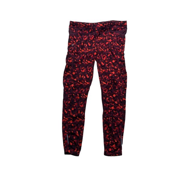 Athleta Be Free Triangular Legging Yoga Pants Womens Size Large Maroon Stretch - Picture 1 of 10